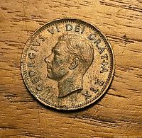 Obverse: King George VI portrait with legend