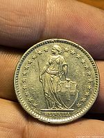 Obverse standing Helvetia view