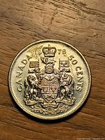 Reverse showing Canadian coat of arms and date 1978