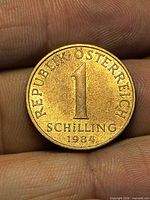 Obverse showing denomination 1 SCHILLING 1984 REPUBLIK ÖSTERREICH