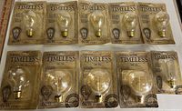 Overview of all 10 packaged Westinghouse Timeless bulbs arranged in two rows
