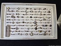 Full tray showing all rows of rings