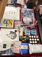 Overview of assorted items on table