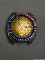 Front view of Seiko 6139-6005 watch head showing dial, bezel, case