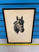 Full view of framed print showing horse portrait and frame