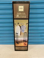 Front of boxed Home Studio double wide garment rack