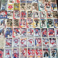 Wide shot of portion of the card lot showing multiple teams and brands