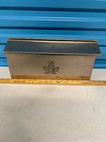 Front view showing mailbox design and width ruler