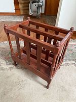 Full view of magazine rack showing overall design and condition