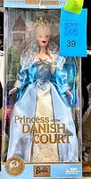 Front view of boxed Princess of the Danish Court Barbie