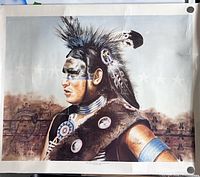 Full view of the print showing portrait and condition issues