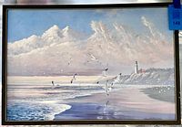front view of framed seascape print