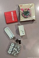 All items overview: games, bathroom pieces, tea set