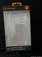 Front of packaged Blackweb clear hard-shell case