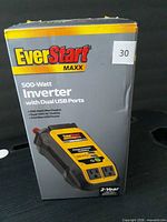 Front of sealed EverStart Maxx 500-watt inverter box
