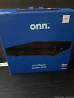 Front of Onn DVD player retail box