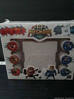 Front of sealed Pitch Out game box showing graphics and shrink-wrap
