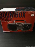 Front of Proscan boombox retail box showing product image and branding
