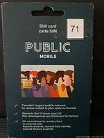 Front of Public Mobile SIM card retail package