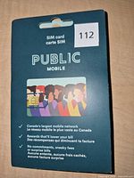 Front of sealed Public Mobile SIM card package