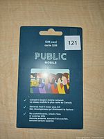 Front of sealed Public Mobile SIM card package