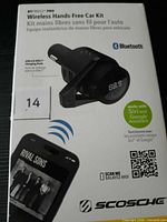 Front of Scosche BTFREQ PRO box showing product image and features