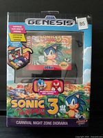 Front of boxed Sega Genesis Sonic 3 Carnival Night Zone diorama