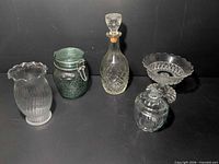 Group shot of all five glass items