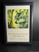 front view showing entire framed print and subject