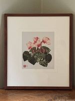 Full view of framed cyclamen watercolour
