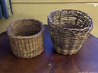 Both wicker baskets side by side on table