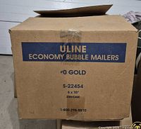 Closed carton showing Uline branding and model details