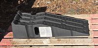 Top view of single Maxxhaul plastic car ramp on pallet