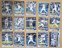 All 15 Topps Now Dodgers cards laid out in three rows