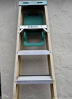 Full ladder front view showing rails, steps and top cap