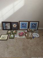 All items laid out on carpet for overview