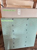 Both folding tables upright with dimension labels visible