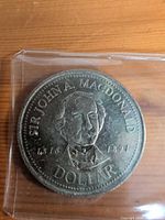 Obverse showing Sir John A. Macdonald portrait and inscriptions