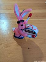 Front view of Energizer Bunny keychain with drum and sunglasses