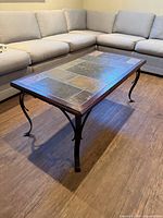 full view of coffee table in room