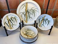 Group view showing dinner plate, two salad plates, one cereal bowl