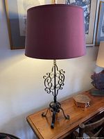 Lamp fully assembled showing base and shade