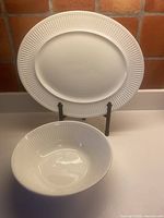Oval platter and serving bowl front view
