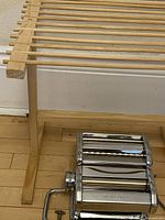 Wooden drying rack and pasta maker together
