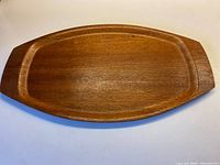 full view of Danish bentwood teak tray