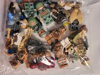 Bag of loose LEGO Star Wars minifigures seen from top