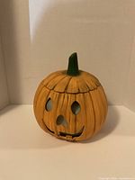 front view of ceramic pumpkin