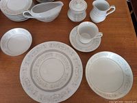 close-up of individual place setting items
