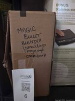 Box labeled Magic Bullet blender