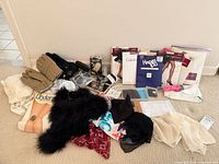 Group shot of all items laid out on floor